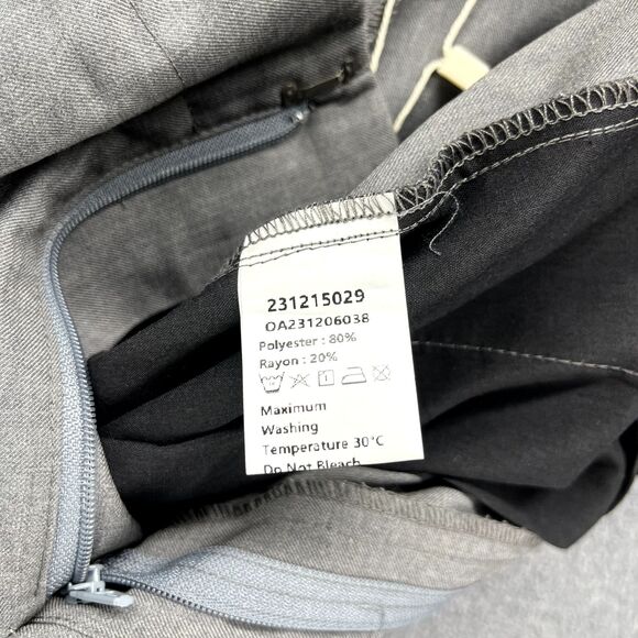 Commense Oversized Trousers Medium Gray High Waist Pleated Front Wide Leg - Picture 15 of 16